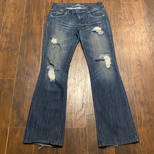 Almost Famous Women’s Size 13 Distressed Jeans